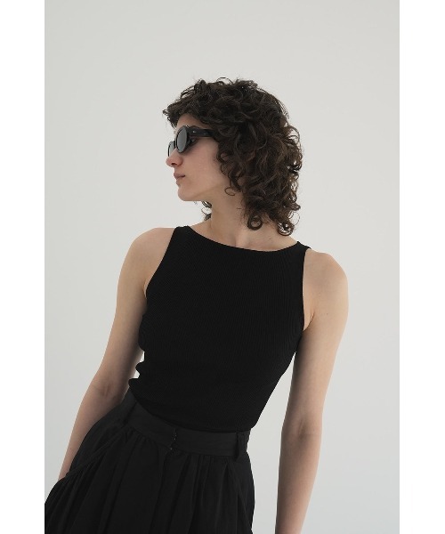 CLANE（クラネ）の「CLANE BOAT NECK RIB KNIT TANK TOP 18106-2242