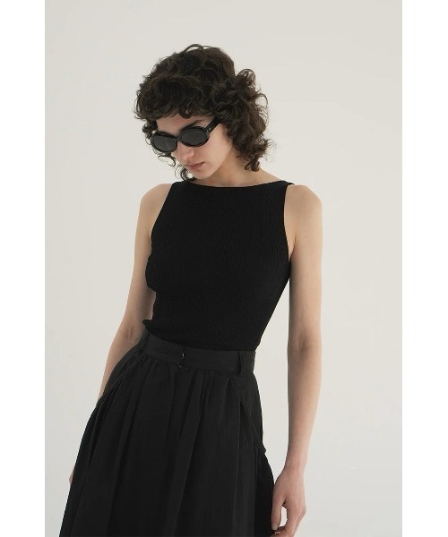 CLANE（クラネ）の「CLANE BOAT NECK RIB KNIT TANK TOP 18106-2242