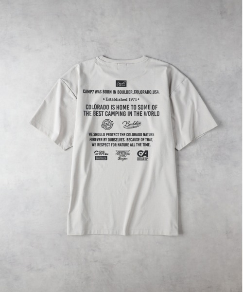 CAMP7(キャンプセブン)の「【店頭で人気】【CAMP7】【ONE OCEAN】(吸水速乾/UPF50+)バックロゴプリントTシャツ / UVカット(Tシャツ/カットソー・メンズ・ホワイト/ベージュ/ブラック・L/XL/M)」の7枚目の写真