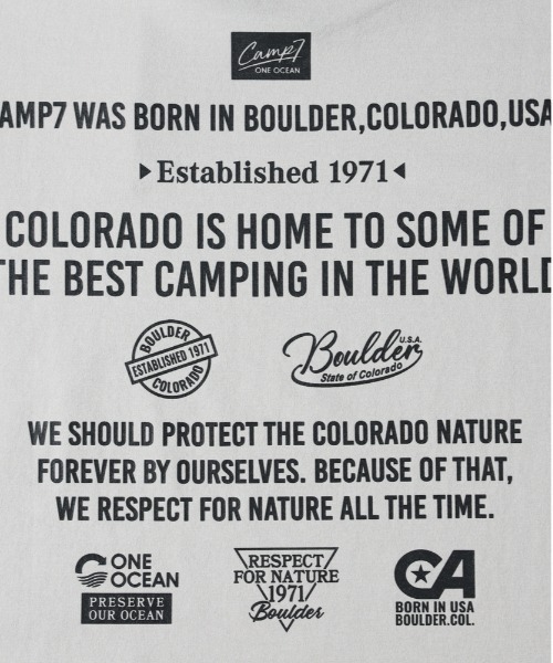 CAMP7(キャンプセブン)の「【店頭で人気】【CAMP7】【ONE OCEAN】(吸水速乾/UPF50+)バックロゴプリントTシャツ / UVカット(Tシャツ/カットソー・メンズ・ホワイト/ベージュ/ブラック・L/XL/M)」の8枚目の写真