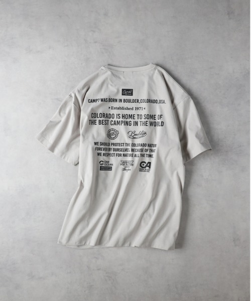 CAMP7(キャンプセブン)の「【店頭で人気】【CAMP7】【ONE OCEAN】(吸水速乾/UPF50+)バックロゴプリントTシャツ / UVカット(Tシャツ/カットソー・メンズ・ホワイト/ベージュ/ブラック・L/XL/M)」の15枚目の写真