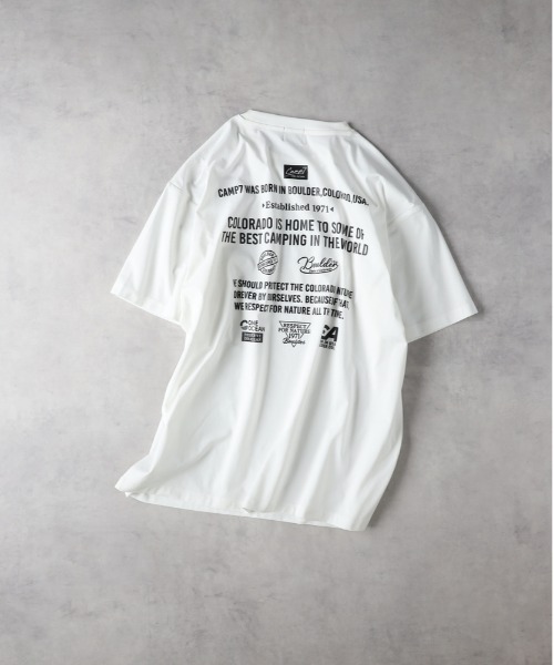 CAMP7(キャンプセブン)の「【店頭で人気】【CAMP7】【ONE OCEAN】(吸水速乾/UPF50+)バックロゴプリントTシャツ / UVカット(Tシャツ/カットソー・メンズ・ホワイト/ベージュ/ブラック・L/XL/M)」の16枚目の写真