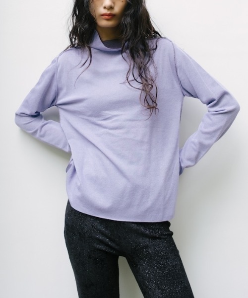sahara（サハラ）の「Reversible Turtle Neck Top/リバーシブルタートルネックトップ（ニット/セーター・レディース・ブラック/ライラック/ミント/ホワイト・FREE）」の4枚目の写真