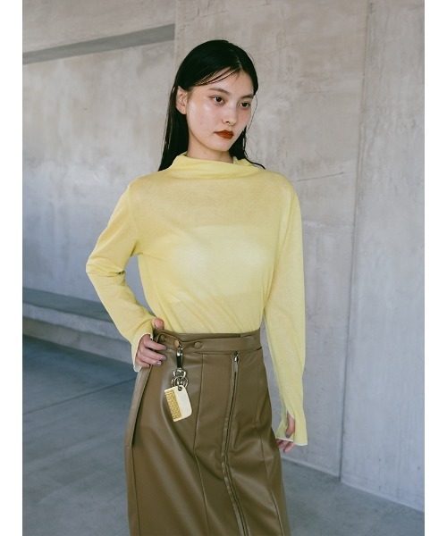 sahara（サハラ）の「Reversible Turtle Neck Top/リバーシブルタートルネックトップ（ニット/セーター・レディース・ブラック/ライラック/ミント/ホワイト・FREE）」の7枚目の写真