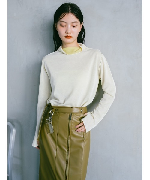 sahara（サハラ）の「Reversible Turtle Neck Top/リバーシブルタートルネックトップ（ニット/セーター・レディース・ブラック/ライラック/ミント/ホワイト・FREE）」の5枚目の写真