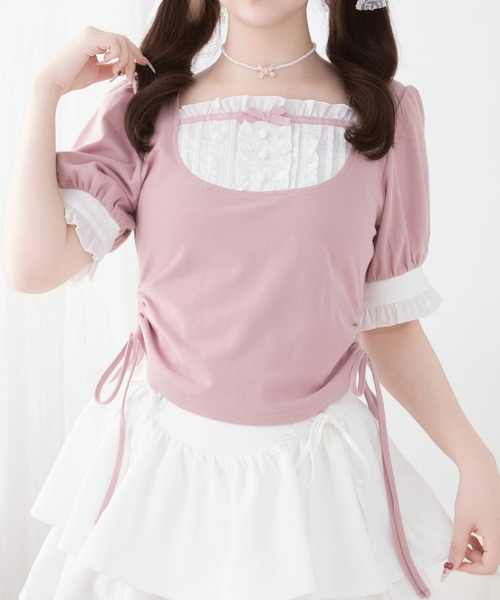 tシャツ フリルリボンカットソー レディース フリルリボンカットソー（Tシャツ/カットソー）｜DearMyLove