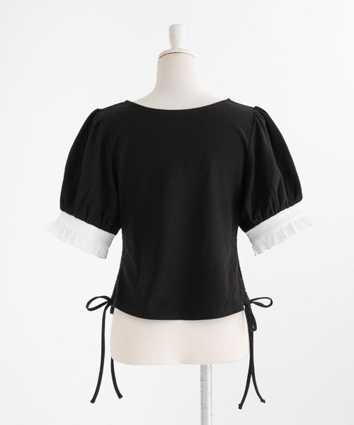 DearMyLove(ディアマイラブ)の「フリルリボンカットソー(Tシャツ/カットソー・レディース・ブラック/ベビーピンク・SMALL/MEDIUM/LARGE)」の7枚目の写真