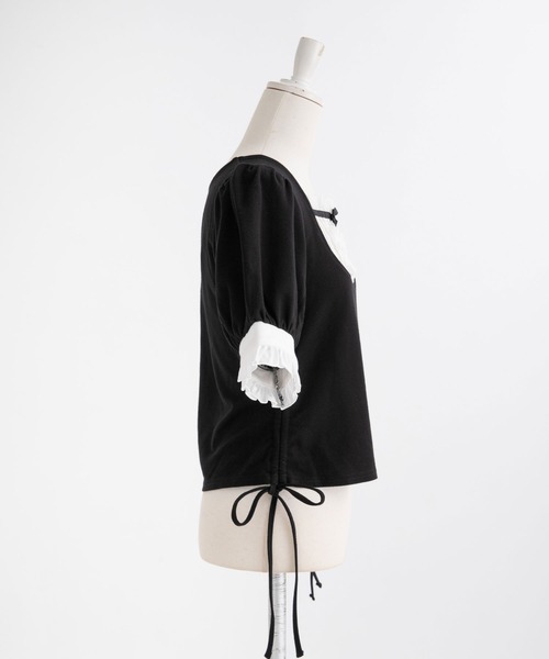 DearMyLove(ディアマイラブ)の「フリルリボンカットソー(Tシャツ/カットソー・レディース・ブラック/ベビーピンク・SMALL/MEDIUM/LARGE)」の8枚目の写真