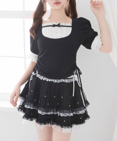 DearMyLove(ディアマイラブ)の「フリルリボンカットソー(Tシャツ/カットソー・レディース・ブラック/ベビーピンク・SMALL/MEDIUM/LARGE)」の14枚目の写真