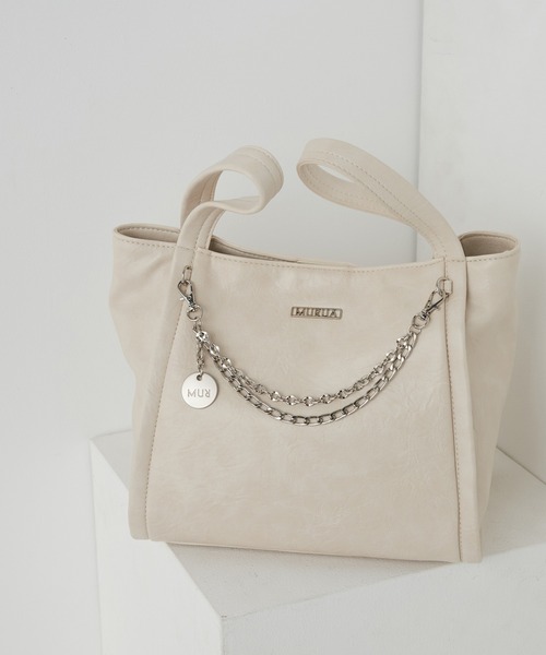 MURUA（ムルーア）の「MURUA(ムルーア)2WAYハンドバッグ MR-B1365 フレームメタル（ハンドバッグ・レディース・ブラウン/ブラック/アイボリー・FREE）」の2枚目の写真