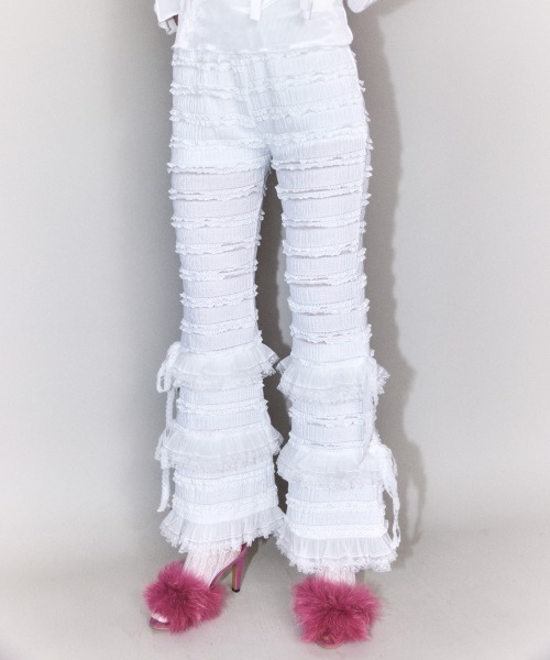 セール】FRILL LACE FLARE パンツ（その他パンツ）｜Candy Stripper