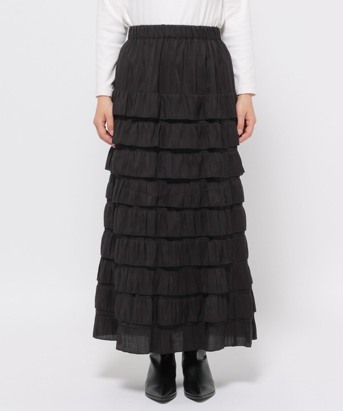 LOWRYS FARM（ローリーズファーム）の「フリルスカート　576726（スカート・レディース・アイボリー/ブラック/チャコールグレー/ドット/ブルー・FREE）」の12枚目の写真
