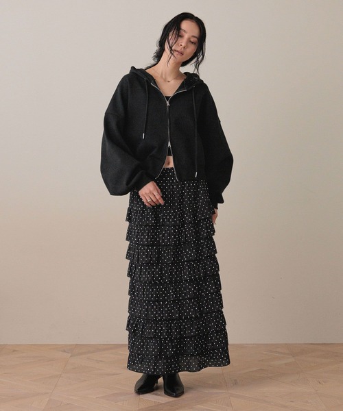 LOWRYS FARM（ローリーズファーム）の「フリルスカート　576726（スカート・レディース・アイボリー/ブラック/チャコールグレー/ドット/ブルー・FREE）」の7枚目の写真