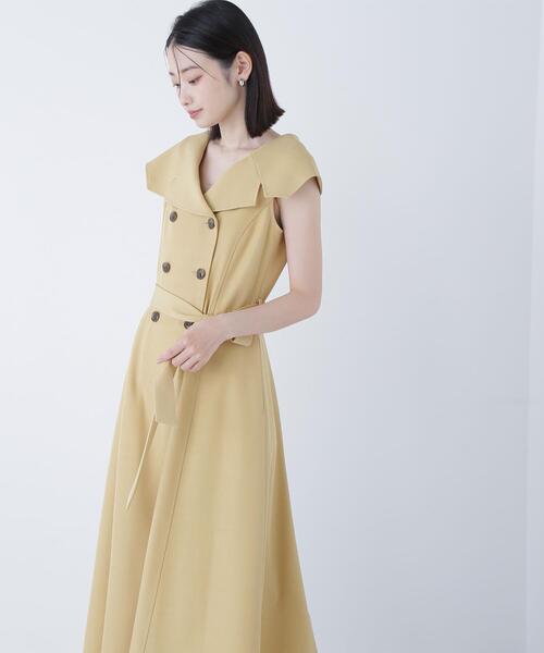 NATURAL BEAUTY BASIC(ナチュラルビューティーベーシック)の「◇トレンチディティールワンピース(ワンピース・レディース・ベージュ/イエロー/ネイビー・SMALL/MEDIUM/P/S)」の1枚目の写真