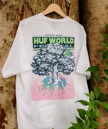 ★国内在庫/即発可*HUF*IN-BLOOM花柄ロゴTシャツ/WHITE★ TS90073SU25_NATURAL_d01_1200x1