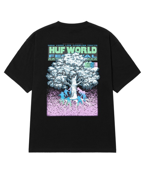 HUF（ハフ）の「WORLD FESTIVAL TEE（Tシャツ/カットソー・メンズ・ホワイト/ブラック・S/M/L/XL/XXL）」の5枚目の写真