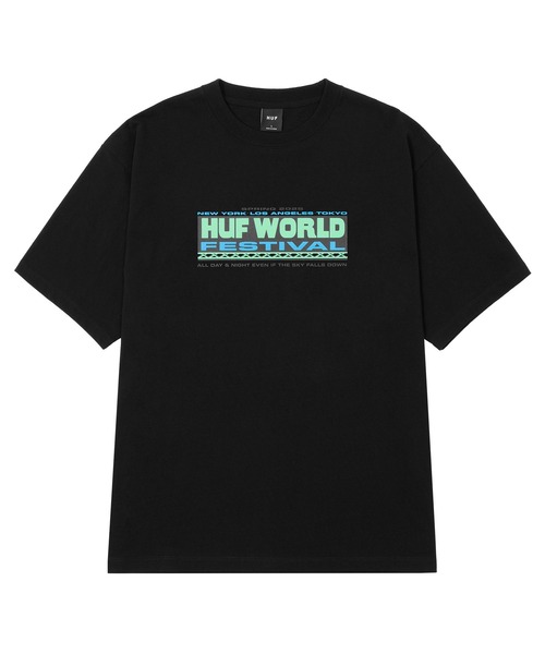 HUF（ハフ）の「WORLD FESTIVAL TEE（Tシャツ/カットソー・メンズ・ホワイト/ブラック・S/M/L/XL/XXL）」の6枚目の写真