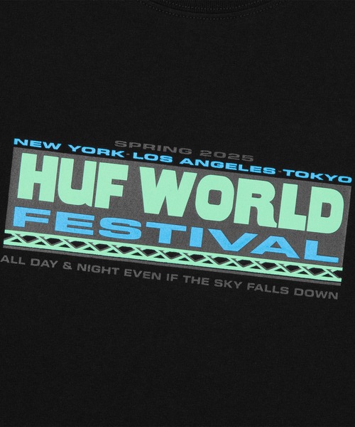 HUF（ハフ）の「WORLD FESTIVAL TEE（Tシャツ/カットソー・メンズ・ホワイト/ブラック・S/M/L/XL/XXL）」の16枚目の写真