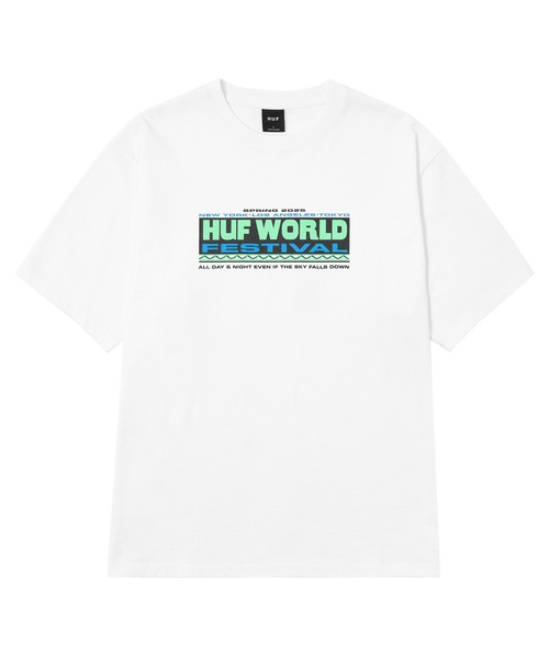 HUF（ハフ）の「WORLD FESTIVAL TEE（Tシャツ/カットソー・メンズ・ホワイト/ブラック・S/M/L/XL/XXL）」の4枚目の写真