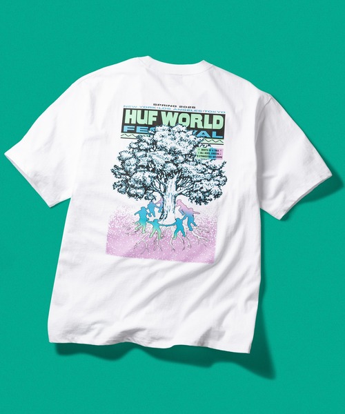 HUF（ハフ）の「WORLD FESTIVAL TEE（Tシャツ/カットソー・メンズ・ホワイト/ブラック・S/M/L/XL/XXL）」の18枚目の写真