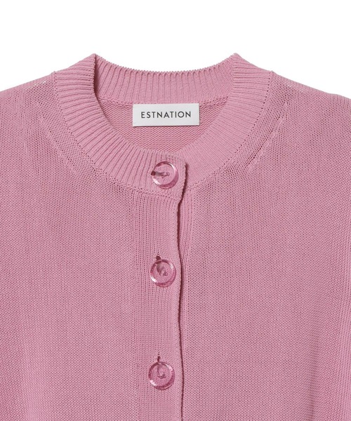 ESTNATION（エストネーション）の「ESTNATION / ペーパーヤーン クルーカーディガン（カーディガン/ボレロ・レディース・オフホワイト/ネイビー/ピンク・FREE）」の5枚目の写真