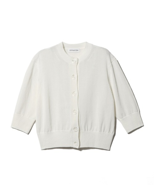 ESTNATION（エストネーション）の「ESTNATION / ペーパーヤーン クルーカーディガン（カーディガン/ボレロ・レディース・オフホワイト/ネイビー/ピンク・FREE）」の16枚目の写真