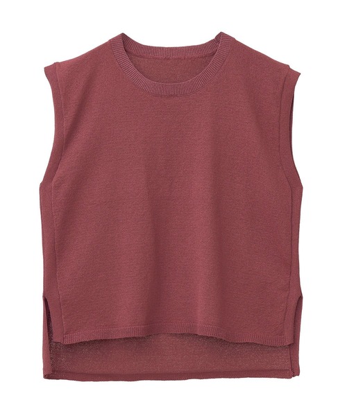 Petit fleur（プチフルール）の「・Petit Fleur ノースリリネンライクニット（タンクトップ・レディース・ライトベージュ/カーキ/ボルドー/チャコールグレー・FREE）」の20枚目の写真