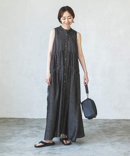 Noble(ノーブル)の「《WEB+一部店舗限定/追加》ドットサッカードロストワンピース3(ワンピース・レディース・ブラック・FREE)」の5枚目の写真