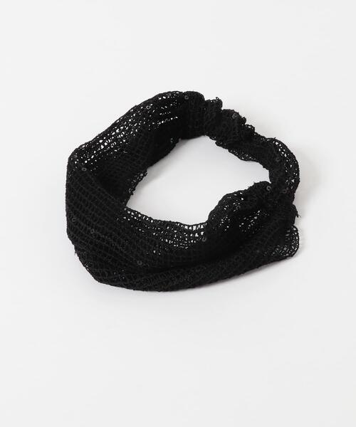 SMELLY（スメリー）の「スパンコールメッシュヘアターバン（ヘアバンド・レディース・ブラック・-）」の7枚目の写真