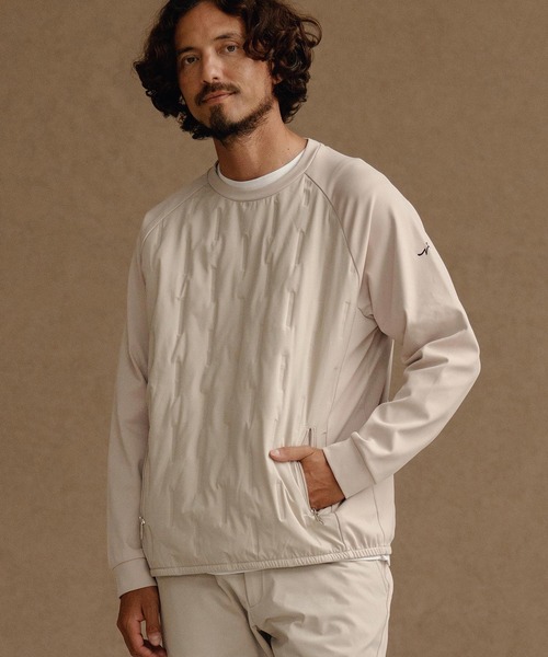 CALL&RESPONSE（コールアンドレスポンス）の「mlt5305-切り替え中綿入りPO-裏起毛 プルオーバー（Tシャツ/カットソー・メンズ・ベージュ/ブラック・2/4/5）」の2枚目の写真