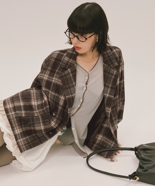 loin nuit ロワンニュイ argyle knit cardigan loin nuit カーディガン nuance design knit cardigan / ニュアンス