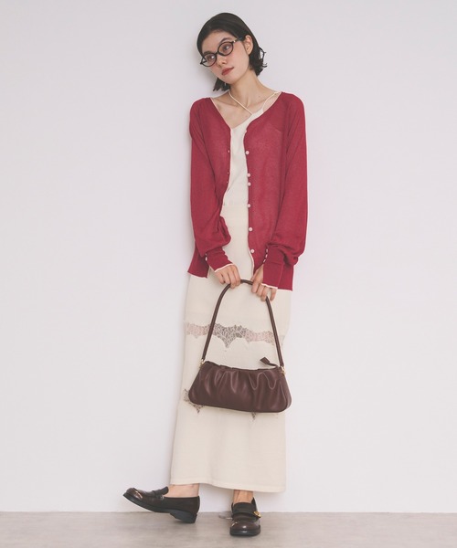 loin nuit(ロワンニュイ)の「sheer color scheme cardigan / シアーカラースキームカーディガン(カーディガン/ボレロ・レディース・レッド/ネイビー/グレー・FREE)」の21枚目の写真