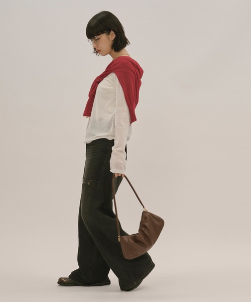 loin nuit(ロワンニュイ)の「sheer color scheme cardigan / シアーカラースキームカーディガン(カーディガン/ボレロ・レディース・レッド/ネイビー/グレー・FREE)」の10枚目の写真