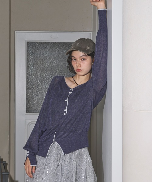 sheer color scheme cardigan / シアーカラースキームカーディガン