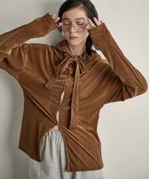 THE YOn（ザヨン）の「ベロアフーディーカーディガン（Tシャツ/カットソー）」