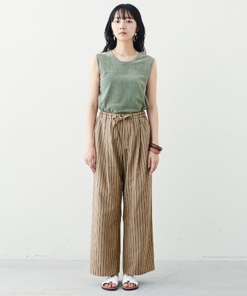 MEDE19F（メデジュウキュウ）の「ＢＲＡＮＤ　ＮＥＷ　ＭＩＸ　ＳＴＹＬＥ　シアーベロアの２ーＷＡＹノースリーブトップス（タンクトップ・レディース・グレー/アイボリー/グリーン・3L/LL/L/M/S）」の17枚目の写真