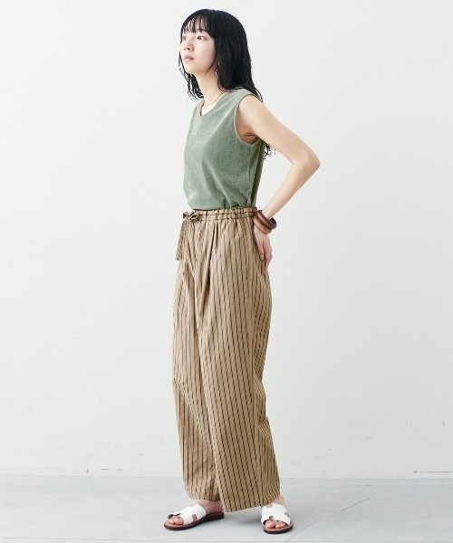 MEDE19F（メデジュウキュウ）の「ＢＲＡＮＤ　ＮＥＷ　ＭＩＸ　ＳＴＹＬＥ　シアーベロアの２ーＷＡＹノースリーブトップス（タンクトップ・レディース・グレー/アイボリー/グリーン・3L/LL/L/M/S）」の7枚目の写真