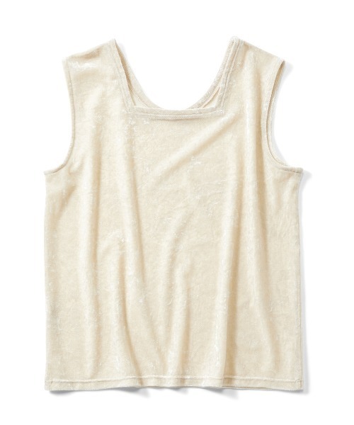 MEDE19F（メデジュウキュウ）の「ＢＲＡＮＤ　ＮＥＷ　ＭＩＸ　ＳＴＹＬＥ　シアーベロアの２ーＷＡＹノースリーブトップス（タンクトップ・レディース・グレー/アイボリー/グリーン・3L/LL/L/M/S）」の11枚目の写真