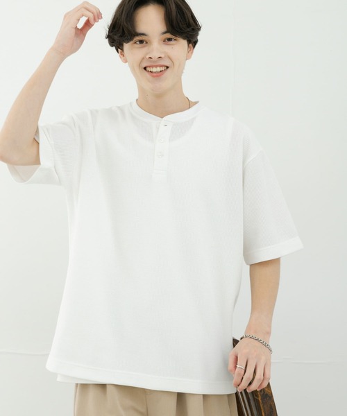 SENSE OF PLACE by URBAN RESEARCH（センスオブプレイスバイアーバンリサーチ）の「ヘンリーネックカノコプルオーバー（Tシャツ/カットソー・メンズ・ブラック/ホワイト/グレー・MEDIUM/LARGE）」の5枚目の写真