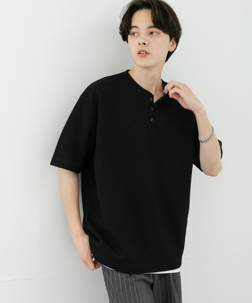 SENSE OF PLACE by URBAN RESEARCH（センスオブプレイスバイアーバンリサーチ）の「ヘンリーネックカノコプルオーバー（Tシャツ/カットソー・メンズ・ブラック/ホワイト/グレー・MEDIUM/LARGE）」の13枚目の写真