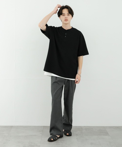 SENSE OF PLACE by URBAN RESEARCH（センスオブプレイスバイアーバンリサーチ）の「ヘンリーネックカノコプルオーバー（Tシャツ/カットソー・メンズ・ブラック/ホワイト/グレー・MEDIUM/LARGE）」の14枚目の写真