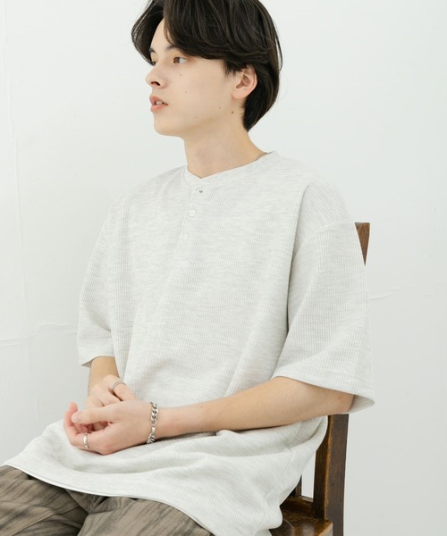 SENSE OF PLACE by URBAN RESEARCH（センスオブプレイスバイアーバンリサーチ）の「ヘンリーネックカノコプルオーバー（Tシャツ/カットソー・メンズ・ブラック/ホワイト/グレー・MEDIUM/LARGE）」の16枚目の写真