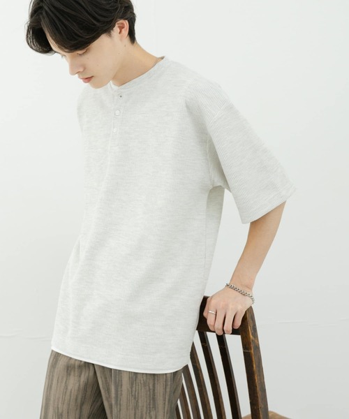 SENSE OF PLACE by URBAN RESEARCH（センスオブプレイスバイアーバンリサーチ）の「ヘンリーネックカノコプルオーバー（Tシャツ/カットソー・メンズ・ブラック/ホワイト/グレー・MEDIUM/LARGE）」の17枚目の写真