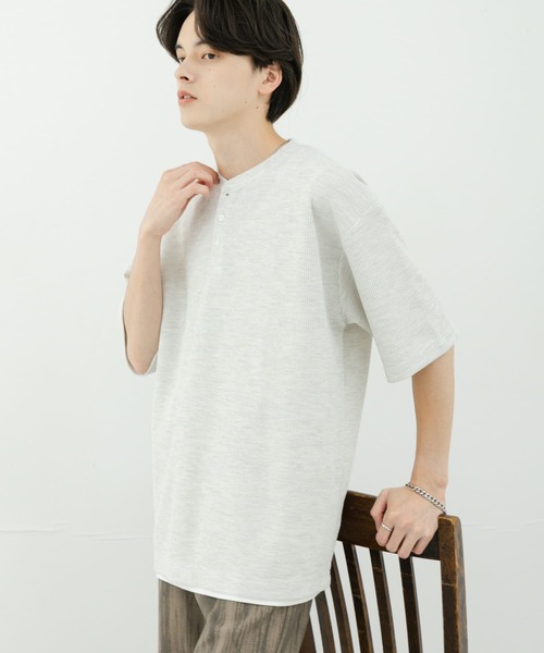 SENSE OF PLACE by URBAN RESEARCH（センスオブプレイスバイアーバンリサーチ）の「ヘンリーネックカノコプルオーバー（Tシャツ/カットソー・メンズ・ブラック/ホワイト/グレー・MEDIUM/LARGE）」の19枚目の写真