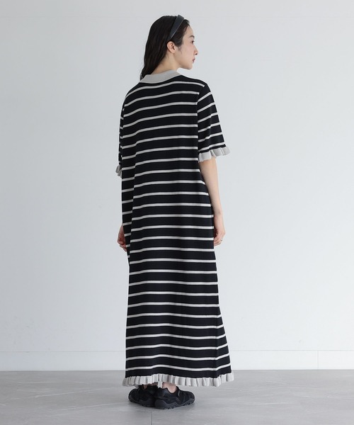 somari imagination（ソマリ イマジネーション）の「『配色ニットポロワンピース』（ワンピース・レディース・ブラック/ボルドー・1/2）」の9枚目の写真