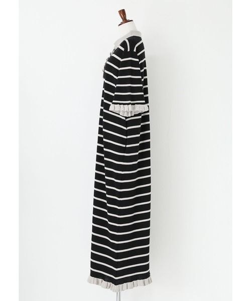 somari imagination（ソマリ イマジネーション）の「『配色ニットポロワンピース』（ワンピース・レディース・ブラック/ボルドー・1/2）」の13枚目の写真