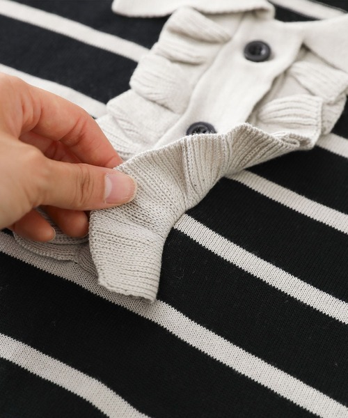 somari imagination（ソマリ イマジネーション）の「『配色ニットポロワンピース』（ワンピース・レディース・ブラック/ボルドー・1/2）」の19枚目の写真