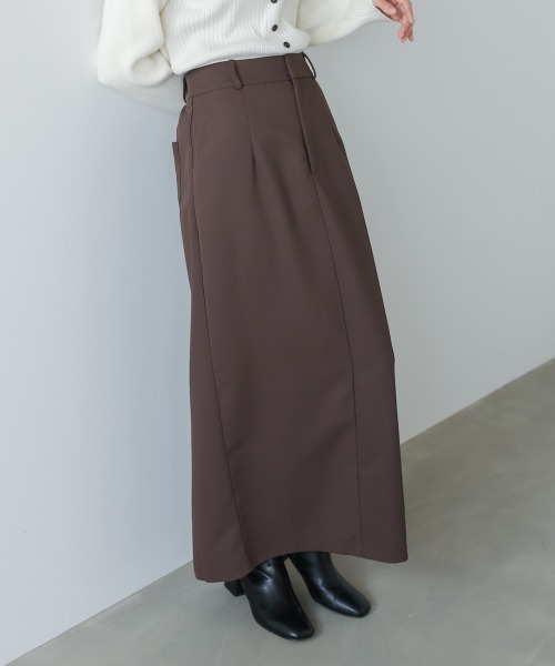 Bab（バブ）の「【S・Mサイズ展開】ツイルタイトロングスカート（スカート・レディース・ベージュ/ブラウン/アイボリー/ブラック・S/M）」の4枚目の写真