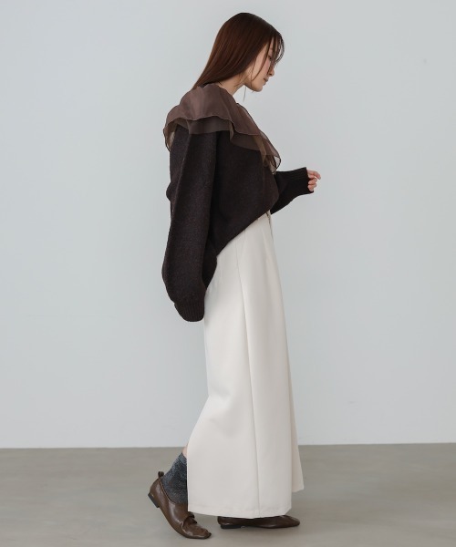 Bab（バブ）の「【S・Mサイズ展開】ツイルタイトロングスカート（スカート・レディース・ベージュ/ブラウン/アイボリー/ブラック・S/M）」の8枚目の写真