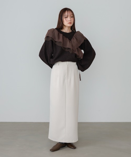 Bab（バブ）の「【S・Mサイズ展開】ツイルタイトロングスカート（スカート・レディース・ベージュ/ブラウン/アイボリー/ブラック・S/M）」の10枚目の写真